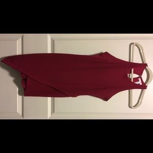 Red false wrap front dress